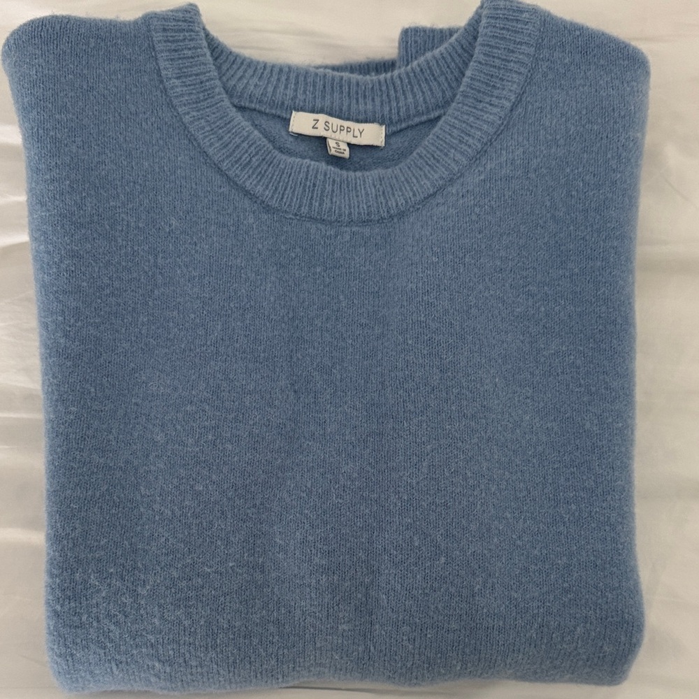 Z Supply Light Blue Wool Crewneck Sweater